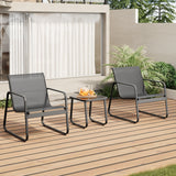 Asofer 3-Piece Outdoor Patio Furniture Set with Glass Table, Bistro Chairs Set for Poolside, Porch, Lawn, Black