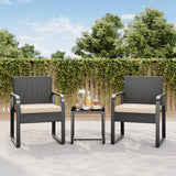 Asofer 3 PCS Patio Furniture Set, Outdoor Wicker Chair with Glass Table, Poolside, balcony, Beige