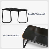 Asofer 4-Piece Patio Furniture Set Textilene Steel Conversation Set with Loveseat for Poolside, Porch, Lawn, Black
