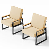Asofer 4-PCS Patio Furniture Set, Outdoor Conversation Set for lawn, Yard, Poolside, Beige