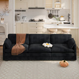 3 Seater Modern Modular Sectional Sleeper Sofa, Noelse Comfy Cloud Couch with Double Layer Upholstered Seat Cushion, Deep Seat Couches for Living Room Bedroom and Apartment, Black