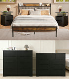 Bedroom Furniture Set, Includes Queen Size Bed Frame with Headboard,Nightstand Sets of 2 for Bedroom, White