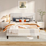 3 Pieces Bedroom Furniture Set, Includes Queen Size Bed Frame with Headboard,Nightstand Sets of 2 for Bedroom, White