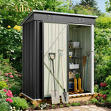 5' x 3' Storage Shed With Sliding Doors and Large Capacity for Your Home - Gray