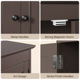 Bathroom Cabinet Wall Mounted with Doors and Towel Bar, Wood Hanging Cabinet, Wall Cabinets Over The Toilet, Bathroom Wall Cabinet - Dark Brown