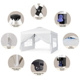 Asofer Black 10'x10' Pop up Canopy Tent with 4 Removable Sidewalls, Outdoor Camping Party Canopy Gazebo Tent Patio Beach