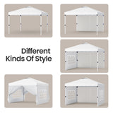 Asofer Black 10'x10' Pop up Canopy Tent with 4 Removable Sidewalls, Outdoor Camping Party Canopy Gazebo Tent Patio Beach