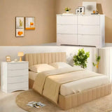 Bedroom Furniture Set - Includes Queen Bed Frame, 4-Drawer Dresser& Double Wide 6-Drawer Dresser - Modern Storage Solution for Stylish Home Decor