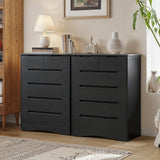 Asofer 44 Inch 6-Drawer Dresser, Wide Storage Cabinet, Sturdy MDF Modern Chest of Drawers, Black
