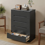 Asofer 44 Inch 6-Drawer Dresser, Wide Storage Cabinet, Sturdy MDF Modern Chest of Drawers, Black