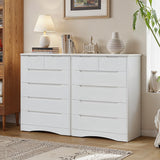 Asofer 44 Inch 6-Drawer Dresser, Wide Storage Cabinet, Sturdy MDF Modern Chest of Drawers, White