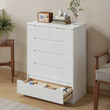 Asofer 44 Inch 6-Drawer Dresser, Wide Storage Cabinet, Sturdy MDF Modern Chest of Drawers, White