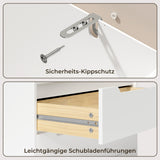 Asofer 44 Inch 6-Drawer Dresser, Wide Storage Cabinet, Sturdy MDF Modern Chest of Drawers, White