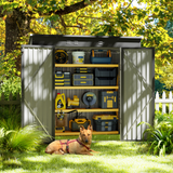 Asofer 6'x4' Outdoor Storage Shed, Heavy Duty Metal Garden Shed with Lockable Door, Waterproof & UV Resistant Galvanized Steel for Patio, Lawn, Bike, Tools, Black