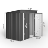Asofer 6'x4' Outdoor Storage Shed, Heavy Duty Metal Garden Shed with Lockable Door, Waterproof & UV Resistant Galvanized Steel for Patio, Lawn, Bike, Tools, Black