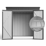 Asofer 6'x4' Outdoor Storage Shed, Heavy Duty Metal Garden Shed with Lockable Door, Waterproof & UV Resistant Galvanized Steel for Patio, Lawn, Bike, Tools, Black