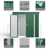 Asofer 6'x4' Metel Sheds and Outdoor Storage Clearance, Tool Shed with Lockable Door for Garden, Green