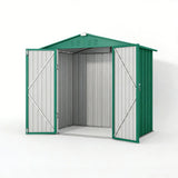Asofer Outdoor Storage Shed 6’ x 4’, Lockable Doors Galvanized Metal Garden Shed for Backyard, Garden, Patio, Green