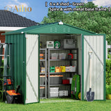 6' x 4' Metal Outdoor Storage Shed with Double Lockable Doors - Gray