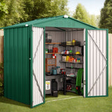 Asofer Outdoor Storage Shed, 6 x 4 FT Metal Garden Shed with Double Lockable Doors,for Backyard Patio Lawn-Dark Grey