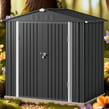 Asofer Outdoor Storage Shed, 6 x 4 FT Metal Garden Shed with Double Lockable Doors,for Backyard Patio Lawn-Dark Grey