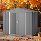 Asofer 8' x 6' Outdoor Storage Shed, Tool shed, Outdoor Storage Clearance for Backyard Patio, Gray