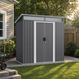 Asofer 6'x4' Shed and Outdoor Storage, Metal Shed with Sliding Doors & Vents for Garden, Backyard, Patio, Dark Gray