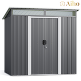 6' x 4' Metal Outdoor Storage Shed with Double Lockable Doors - Gray