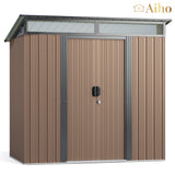 Storage Shed With Sliding Doors and Large Capacity for Your Home - Brown