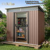 Storage Shed With Sliding Doors and Large Capacity for Your Home - Brown