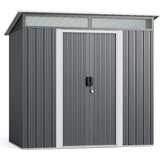 Asofer 6'x4' Outdoor Storage Shed Clearance, Metal Garden Sheds with Lockable Door for Patio, Lawn, Black