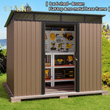 Storage Shed With Sliding Doors and Large Capacity for Your Home - Brown