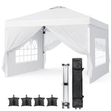 Canopy Tent, Lofka 10ft x 10ft Pop up Gazebo with 4 Removable Sidewalls, 4 Sandbags, 8 Stakes & Ropes for Beach & Outdoor Activities, White