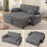 Convertible Sleeper Sofa Bed,Lofka 3-in-1 Cloud Couch with Adjustable Backrest & Storage Side Pocket for Living Room,Bed Room,Dark Gray