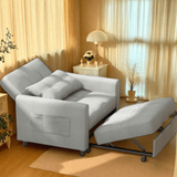 Convertible Sleeper Sofa Bed, Pull Out Couches for Living Room Furniture, 26.7''W Seat Light Gray