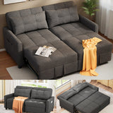 3-in-1 Convertible Sleeper Sofa Bed, Lofka Pull Out Couch - 58" Loveseat Sofa Bed, for Living Roomand Small Space, Grey
