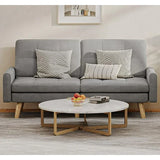 Futon Sofa Bed, Lofka 2-in-1 Convertible Couches for Living Room, Light Gray