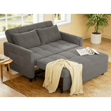 Lofka Convertible Sofa Bed with Pull Out Bed, 3 in 1 Sleeper Sofa Bed with Side Pockets, Loveseat Couch for Living Room, Dark Gray