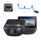 Crosstour Dash Cam,Front and Rear 3” Dual Car Camera 1080P,External GPS Supported,32GB Max,Black