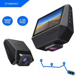 Crosstour Dash Camera Front and Rear,2.5K Dual Car Cam with GPS,3" IPS Screen,170 Wide Vision,Parking Mode