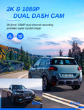 Dash Cam, Front and Rear Crosstour 2.5K Dual Car Cam GPS Dash Camera for Cars 3 Inch IPS Screen Magnetic Dashboard Recorder 170° Backup Camera