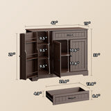 42 " Kitchen Pantry Storage Cabinet with Doors & Drawer & Shelves for Kitchen, Entryway - Brown