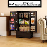 The Kitchen Pantry Storage Cabinet with Drawer and Adjustable Shelf - Brown