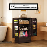 The Kitchen Pantry Storage Cabinet with Drawer and Adjustable Shelf - Brown