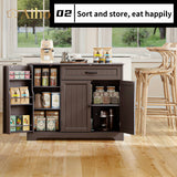 42 " Kitchen Pantry Storage Cabinet with Doors & Drawer & Shelves for Kitchen, Entryway - Brown