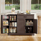 42 " Kitchen Pantry Storage Cabinet with Doors & Drawer & Shelves for Kitchen, Entryway - Brown