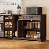 42 " Kitchen Pantry Storage Cabinet with Doors & Drawer & Shelves for Kitchen, Entryway - Brown