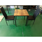 Dining Table Set for 2, Lofka Kitchen Table with Storage Rack and Middle Back Chairs for Small Spaces, Brown