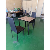 Dining Table Set for 2, Lofka Kitchen Table with Storage Rack and Middle Back Chairs for Small Spaces, Gray