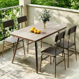 Dining Table Set for 4,Lofka 5 Piece Kitchen Table and Chairs Set with PU Leather Chairs for Small Spaces Studio,Kitchen,Apartment,Gray